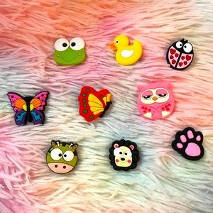 Shoe Charms Animals 9 pieces NWOT